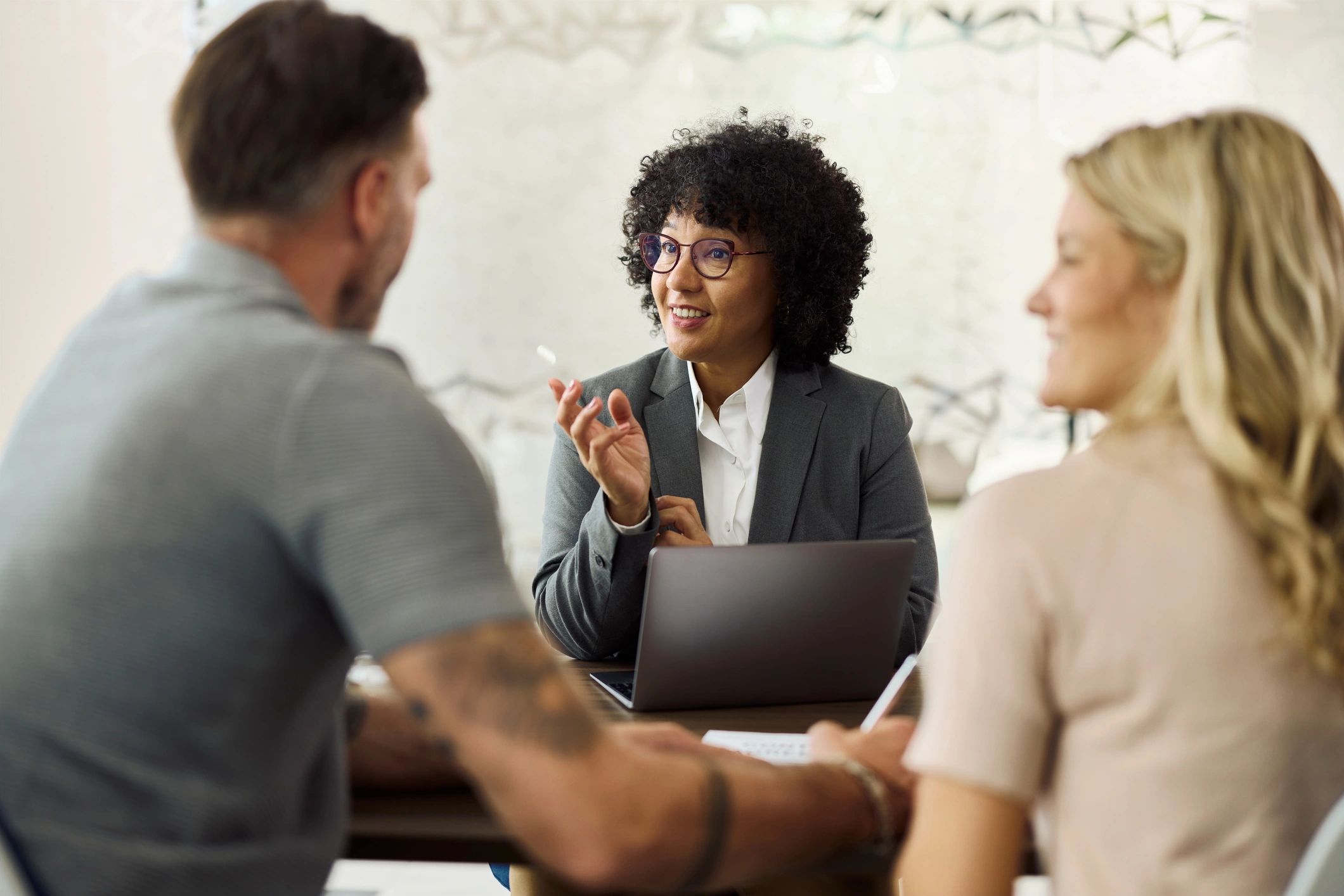 Professional strategy discussion with clients